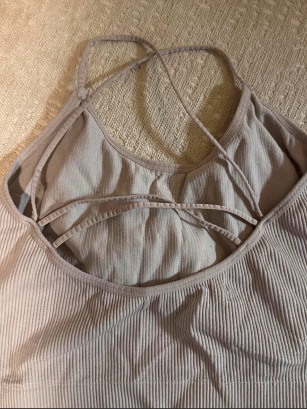 Colsie Ribbed Cami Crop Top - Taupe - Picture 4 of 5